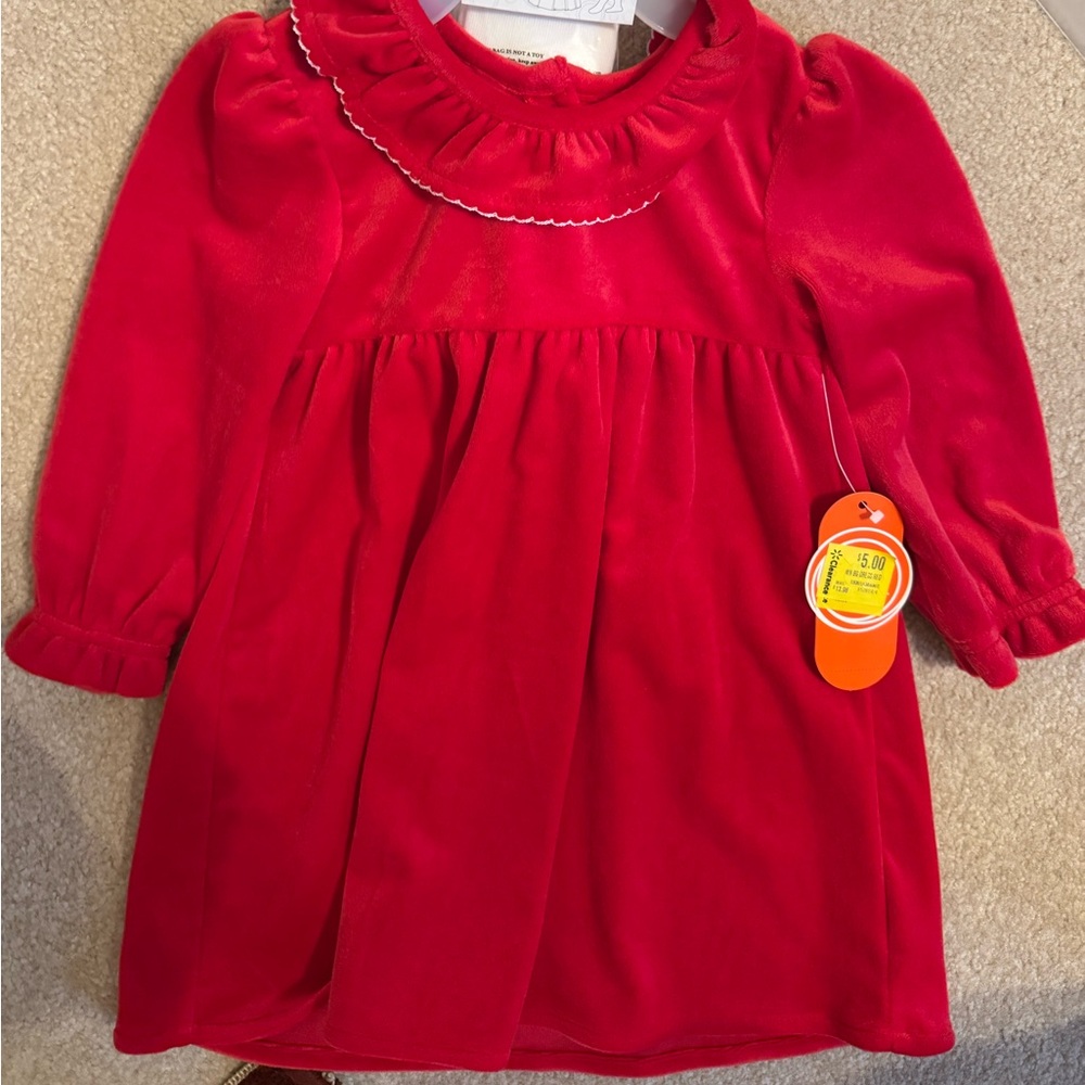 Wonder Nation Vibrant Red Baby Dress